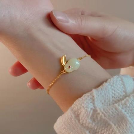 Jade Charm Armbånd Håndlaget Dame Lucky Zodiac Chain Armbånd - Perfet 1PC