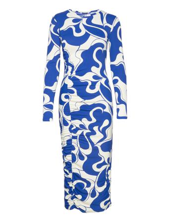 Enrun Ls Dress Aop 5347 Knälång Klänning Blå Envii