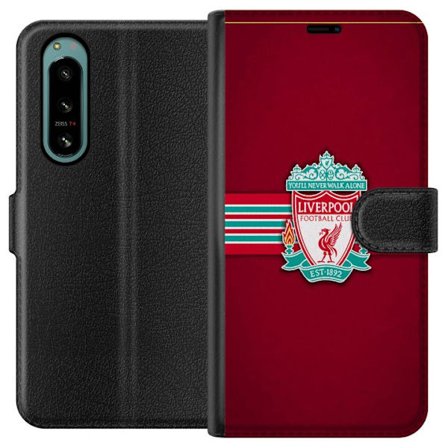 Kompatibelt Plånboksfodral till Sony Sony Xperia 5 IV Liverpool FC fotbollströja röd supporter merch
