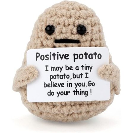 Mini Rolig Positiv Potatis 3-tums Stickad Potatisleksak
