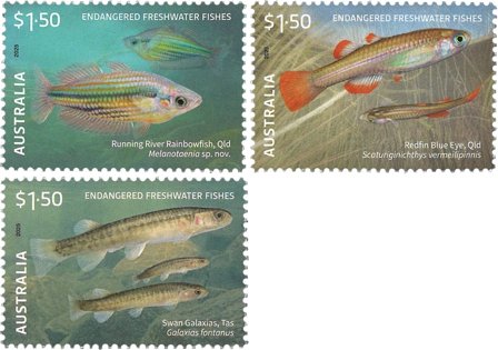 Australien - Truede fiskearter - Postfrisk sæt 3v