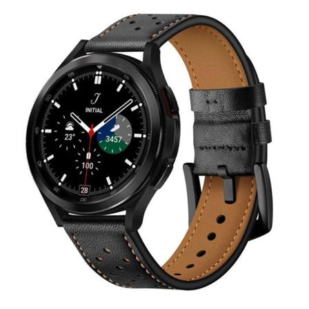 Tech-protect Läder Armband Galaxy Watch 4 40/42/44/46 Mm - Svart Svart