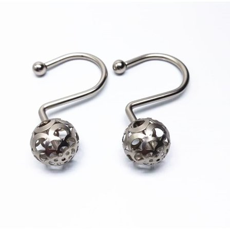 12 metal gardinstangskroge, krom brusekrog til s