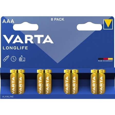 Varta Longlife AAA-Batterier, 8-Pack