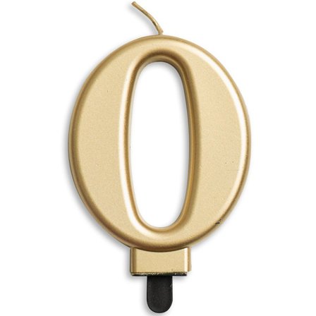 Tårtljus Siffra Guld Metallic "0-9" Siffra 0 - Kalaslagret.se