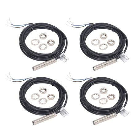Induktiv givare 8mm Diameter NPN Utgång 3 Trådar NO Kontaktsensor 6 till 36V DC 4 Set
