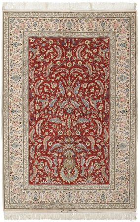 Pequeno Isfahan Fio De Seda Assinado: Kheyri Tapete 151X226 Lã