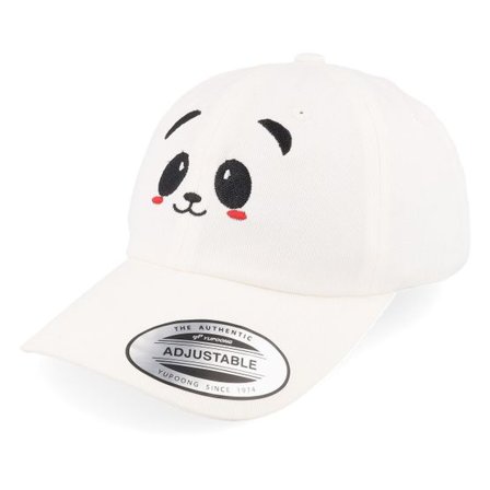 Kiddo Cap - Vit unconstructed Keps - Kids Panda White Dad Cap @ Hatstore