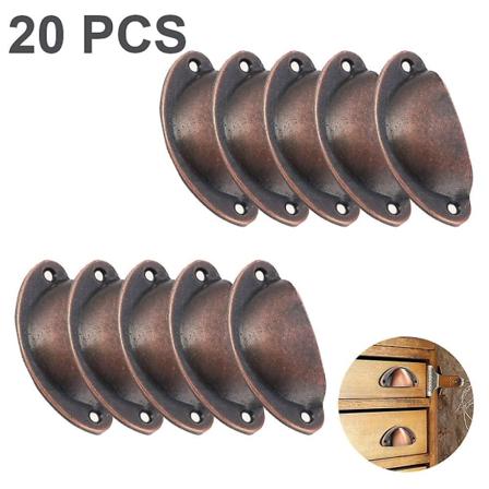 20 stk. 65mm hul afstand Vintage stil greb kop greb håndtag knopper rød bronze