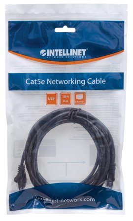 INTELLINET Patchkabel RJ45 U/UTP Cat6 15.00m schwarz
