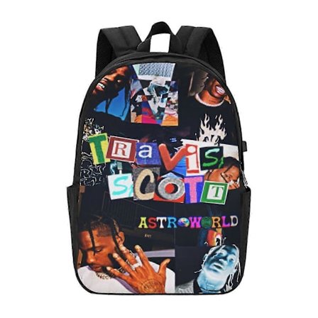 n285 Travis Scott Rygsæk Til Mænd Kvinder Teenager, Vandafvisende Afslappet Rygsæk oo285