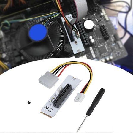 NGFF M.2 Key M - PCI-E Express 4X -nousukorttisovitin LED-jännitteen ilmaisimella ja isolla 4P-virtaliittimellä C