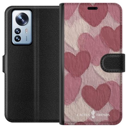 Yhteensopiva Lompakkokotelo Xiaomi Xiaomi 12 Pro Cactus and Friends - Blush Paper Hearts
