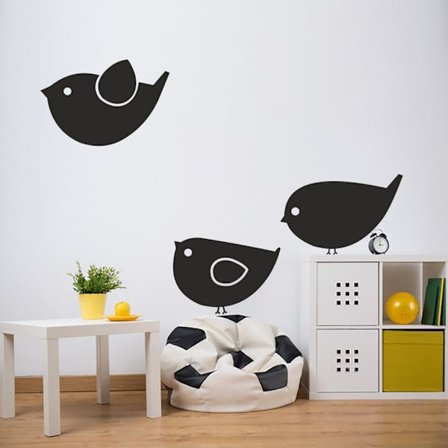 Tre fåglar vinyl vägg klistermärken