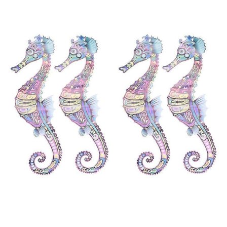 2x Abstrakt Sjöhäst Lounge Matsal Badrum Sovrum Hall Barnrum Väggkonst Klistermärke Dekal Mur