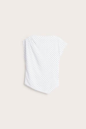 Kappahl | Asymetryczny top w kropki Biały 158/164 | Biały