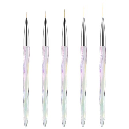 Neglekunst Liner Pensler, Fin Linje Negle Pensel 7/9/11/15/20mm Tynn Detalj Presisjon Tegnepensler for Gel Neglelakk