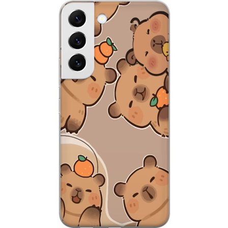 Kompatibel Mobilcover til Samsung Galaxy S22 5G Capybara Orange Mood Niveau Kapibarer i varme toner med appelsiner og glade udtryk
