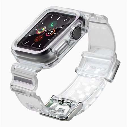 Silikonarmband Armband Fodral Rem Ljus Set för Apple Klocka 38mm - Svart
