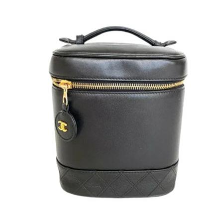 Chanel Vintage Pre-owned Læder hndtasker Sort, Dame Vintage Tasker, Størrelse: ONE Size