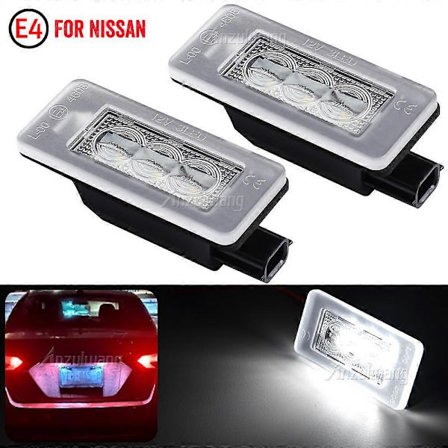 2 stk. Canbus LED nummerpladelygte til Nissan Serena C27 Altima Suzuki Landy Dacia Duster 265108990EKvalitetsgåvor