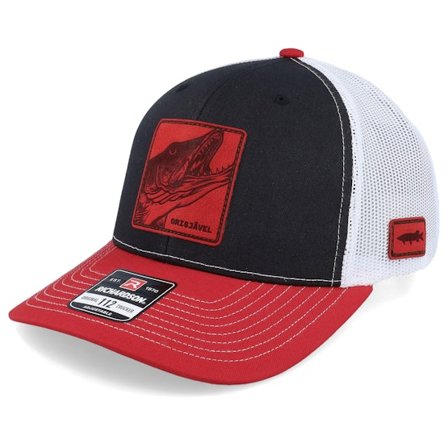 Skillfish - Grisjävel Laser 112 Tri Black/White/Red Trucker Trucker Black Cap - @ Hatstore