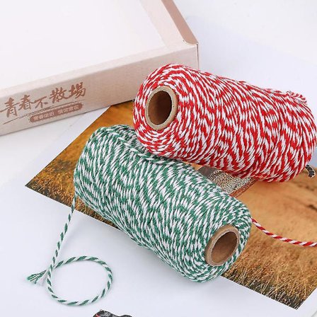 200m punainen ja musta naru, kestävä puuvillainen askartelu- ja leivonnanarunauha, punainen+musta