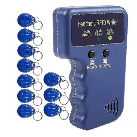 Handhållen 125khz Rfid-läsare Skrivare Duplicator Kopierare, Uppgradering Id-kort Klonare Programmerare, Med 10 st