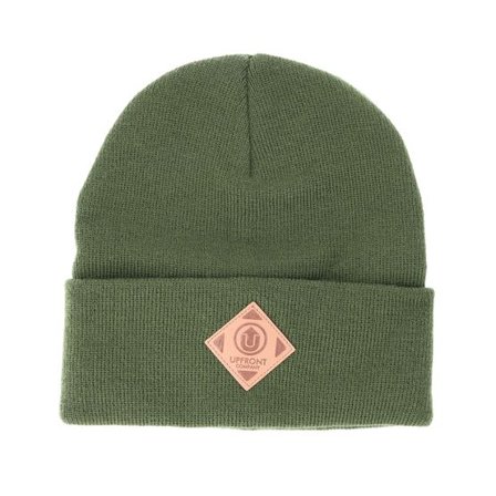 Upfront - Grön cuff Beanie - Official Fold Olive Beanie @ Hatstore