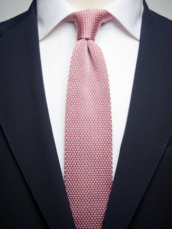 John Henric Men's Dusty Pink Knitted Tie Size 6