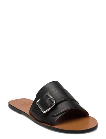 Brienza Black Vacchetta Shoes Summer Shoes Flat Sandals Svart ATP Atelier*Betinget Tilbud