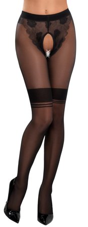 Crotchless tights - Black - Cottelli Collection