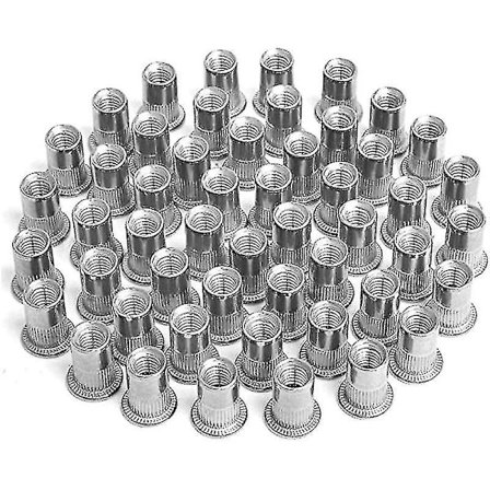 100 Stk M4 M5 M6 M8 Nittemøtrik, Gevindindsats Nittemøtrikker, Rustfri Stål Nittemøtrikker, Brugt til reparation af møbeldekorationshåndværk - Jxlgv