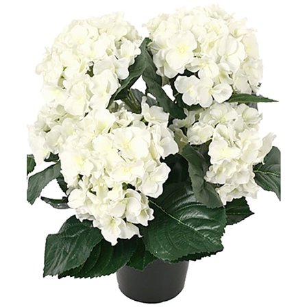 Hortensia Hvidgul 5 Stænger/Kunstig Blomst