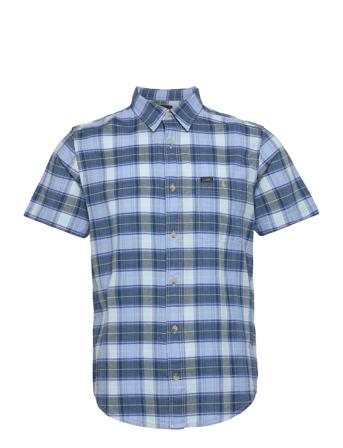 Ss Leesure Shirt Kortermet Skjorte Blå Lee Jeans*Betinget Tilbud