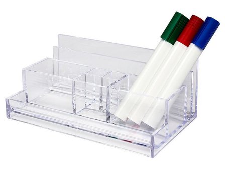 Skrivbordsorganiserare, 8 fack, akrylplast, genomskinlig - Lyreco - Kontorsmaterial - Till skrivbordet - Penn och Prylställ