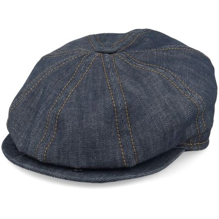 CTH Ericson - Blå flatcap Keps - Gustav Organic Denim Blue Flat Cap @ Hatstore