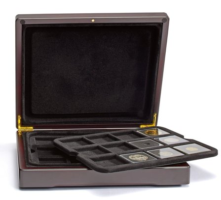 MAZZOLA - Bakke til 12 QUADRUM møntkapsler, sort