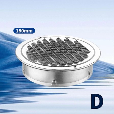 Rund 75-200 ventilationsrist rustfrit stål insektnet flange ventilationsrist - Perfet