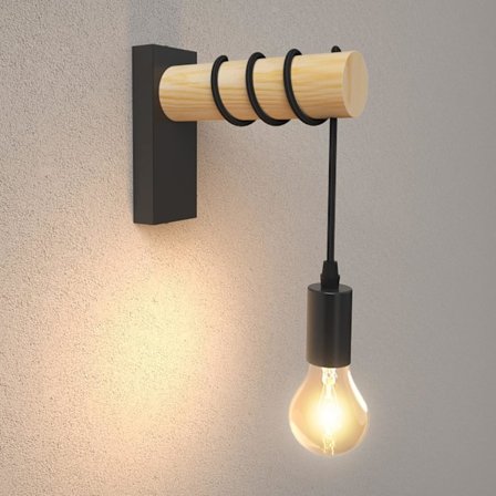 Sisäseinävalaisin, teollinen metalli- ja puuvintage-seinävalaisin