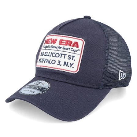 New Era - Blå trucker Keps - Ne Patch 9TWENTY Navy A-Frame Trucker @ Hatstore