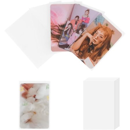 100 st Fotokortsfickor, 66*91mm Transparent Ficka Idol Kort Skyddsficka Trading Shield Ficka för kpop Album Foton (Ej Förseglingsbar)