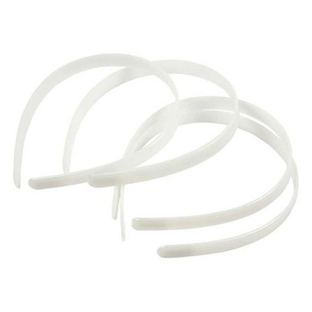 Diadem i plast att dekorera - Vita - 13 mm - 5 st