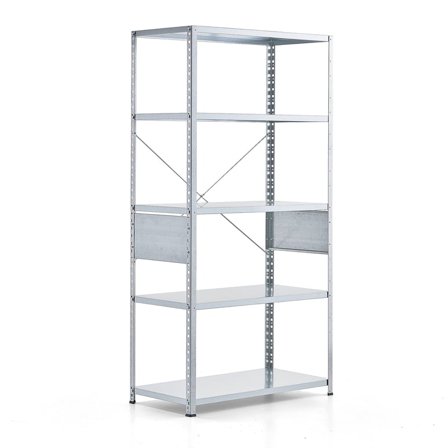 Shelving FIRST, basic unit, 1960x1010x500 mm, galvanised