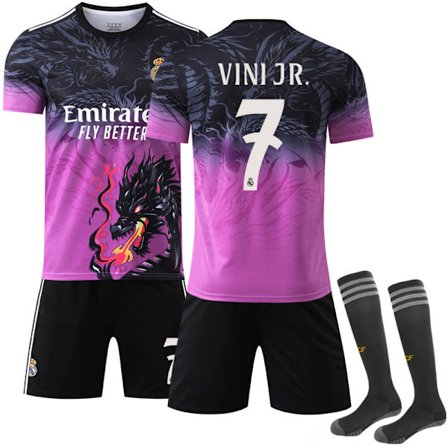 Real Madrid Vini Jr. #7 2025/2026 Special Edition Kortærmet Børnefodboldtrøje/Shorts/Sokker Sæt Ungdom Børnestørrelser