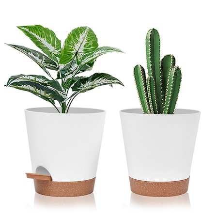 5-pack - Självvattnande kruka/automatisk vattning/blomvattningsanordning Vit 5-pack