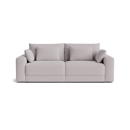 Orlando XL 3-Sitzer-Schlafsofa, Stauraum, Lincoln Hellgrau, Cord-Optik, Modernes Design, Bettkasten, komfortable Polsterung, Maße 94cm
