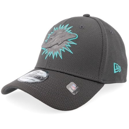 New Era - Gris flexfit Gorra - Miami Dolphins 39THIRTY Eg Charcoal/Charcoal Flexfit @ Hatstore