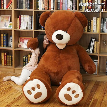 Teddybjørn Stort Kosedyr Trekk Enormt Skinn DIY Dukker Plysj Myk Gave Kompatibel med Jul