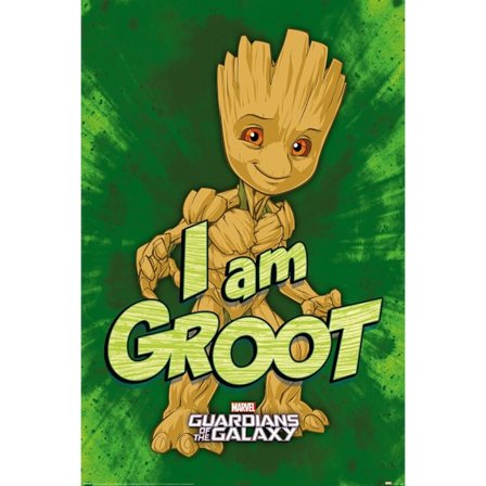 Guardians Of The Galaxy I Am Groot Poster En Storlek Guld/Grön/O